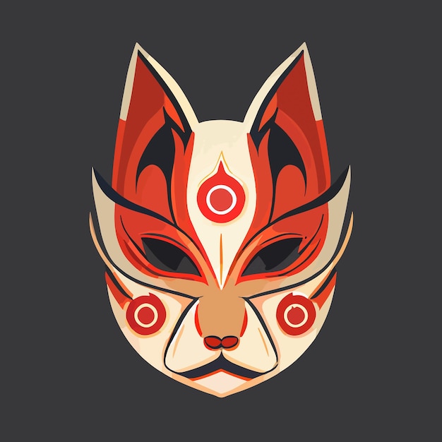 Kitsume masker vector pictogram illustratie