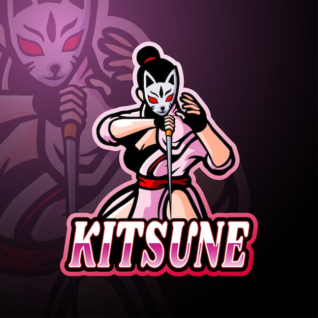 Kitsune esport logo mascot