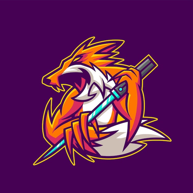 Vector kitsune fox esport gaming logo