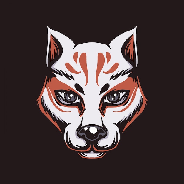 Kitsune fox Japanse stijl illustratie