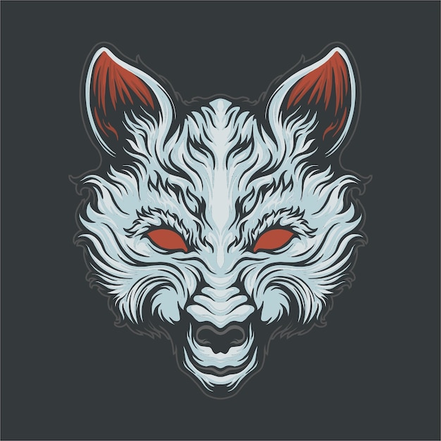 Kitsune head vector illustration