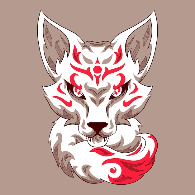 Vector kitsune illustration