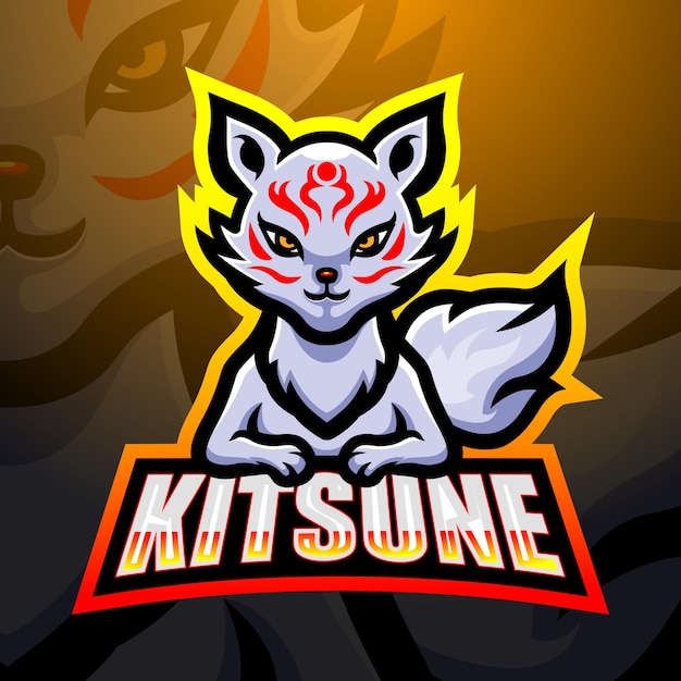 Kitsune mascotte esport illustratie