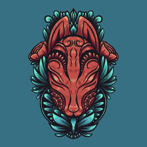 Vector kitsune masker illustratie