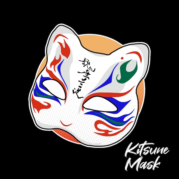 Kitsune-masker Japanse vectorkunst