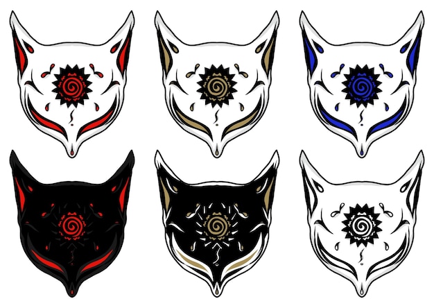 Kitsune-masker Japanse vectorkunst