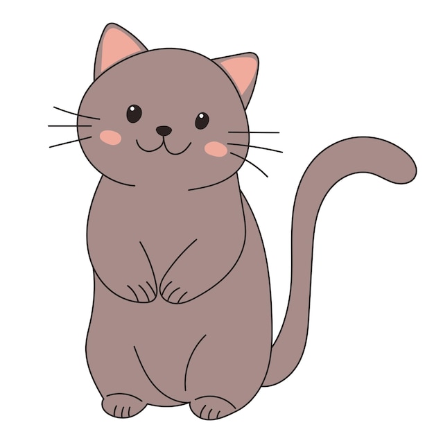 Kitten in cartoon style isolated vector