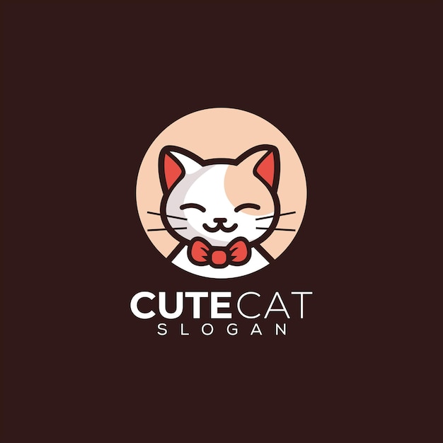 Kitten cute cat logo