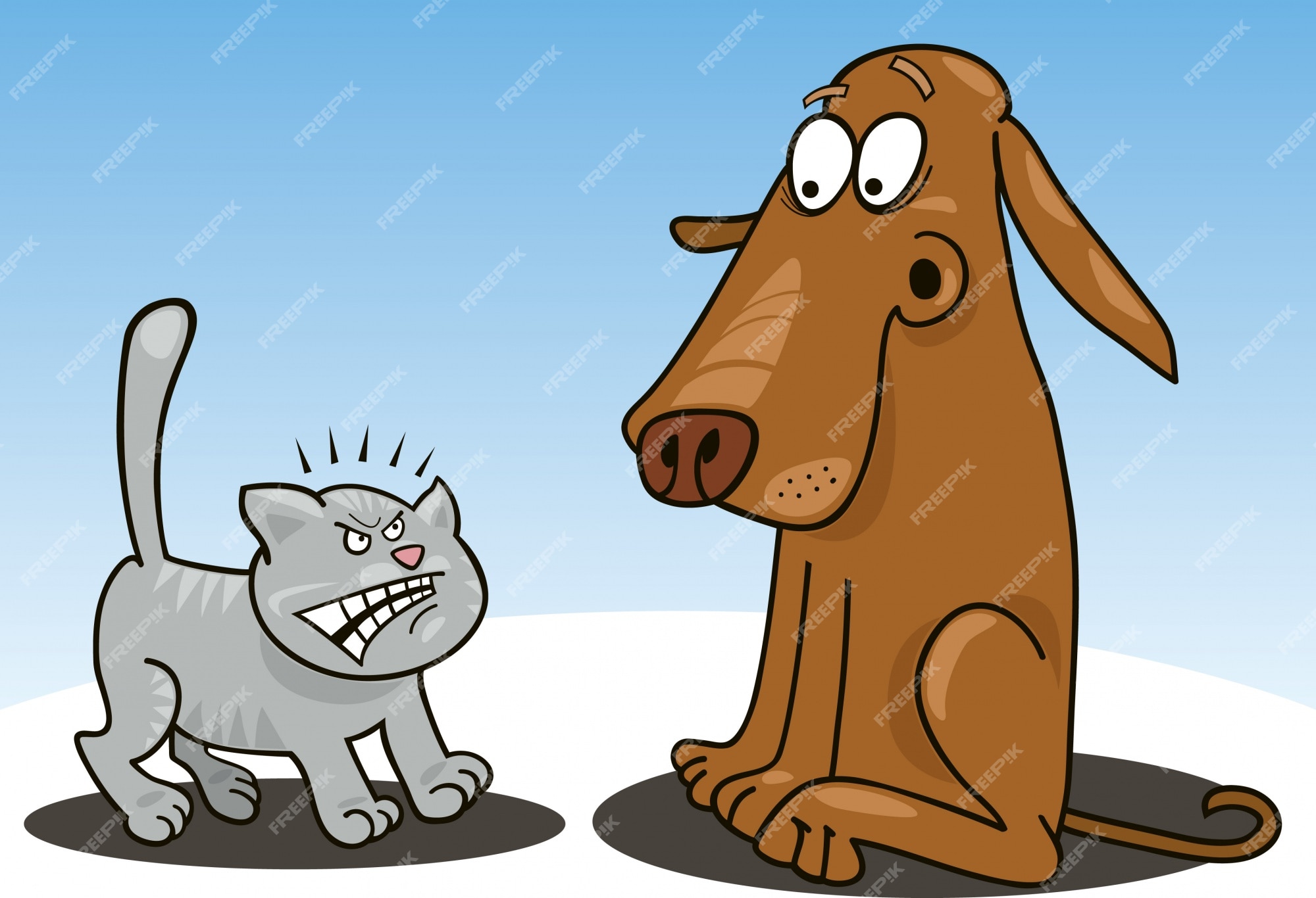 cats and dogs fighting cartoon