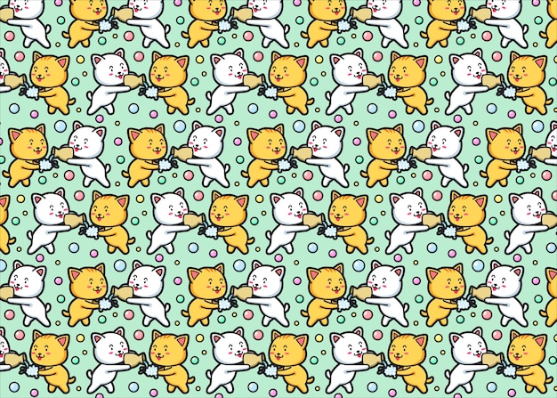 Kitten seamless pattern