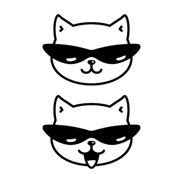 Vector kitten sunglasses cartoon character