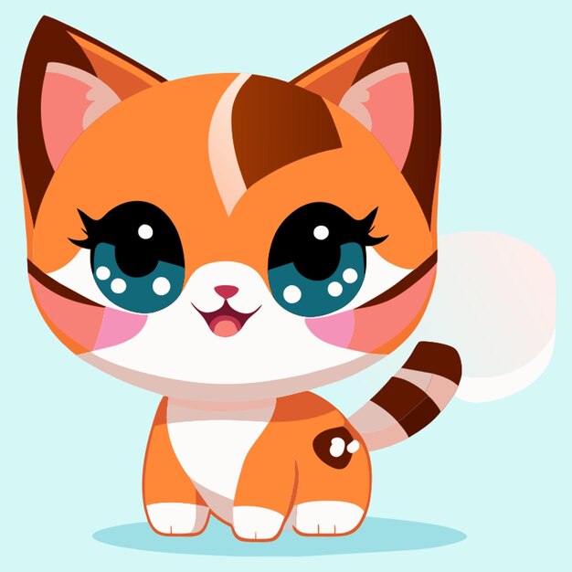 Vector kitten vector illustration kawaii