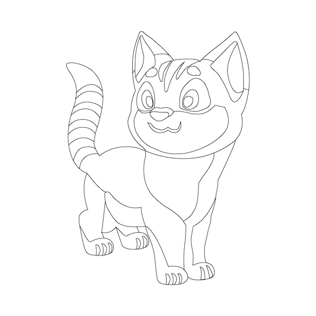 Kitty Cat outline coloring page for kids