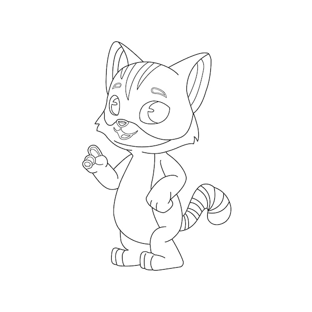 Kitty Cat outline coloring page for kids