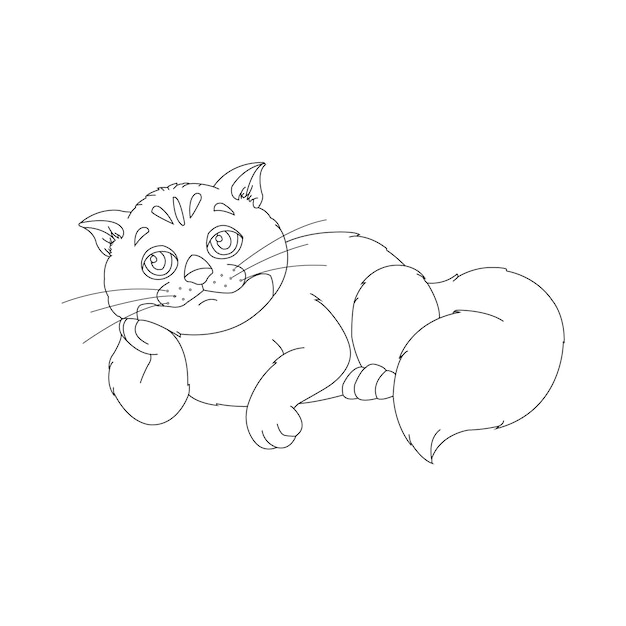 Kitty Cat outline coloring page for kids