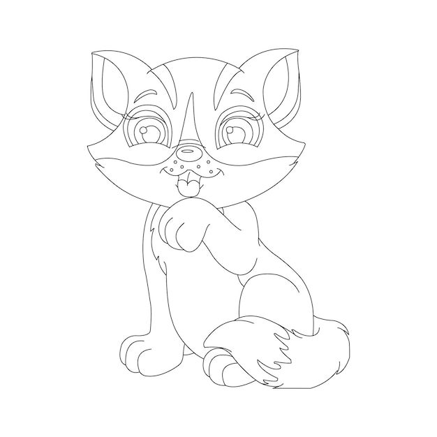 Kitty Cat outline coloring page for kids