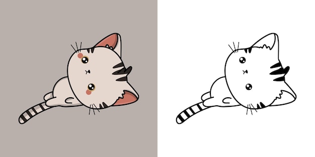 Kitty Clipart voor kleurplaat en illustratie. Schattige Clip Art Amerikaanse korthaar kat