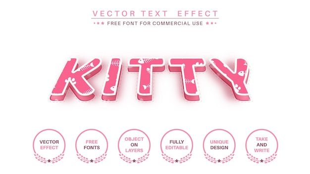 Kitty Editable Text Effect Font Style