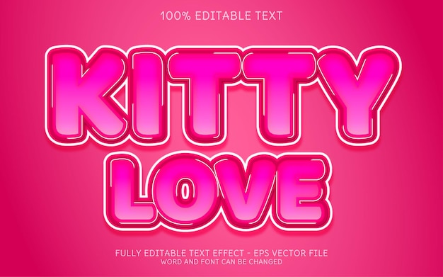 Kitty love text effect editable text style