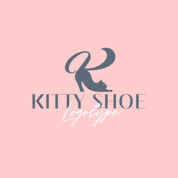 Vector kitty shoe logotype letter k