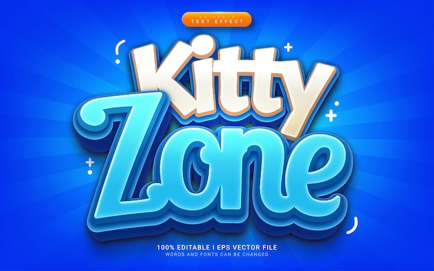 Kitty zone cartoon 3d style text effect