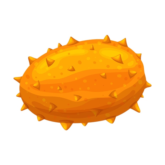 Kiwano fruit food yellow cartoon vector illustration