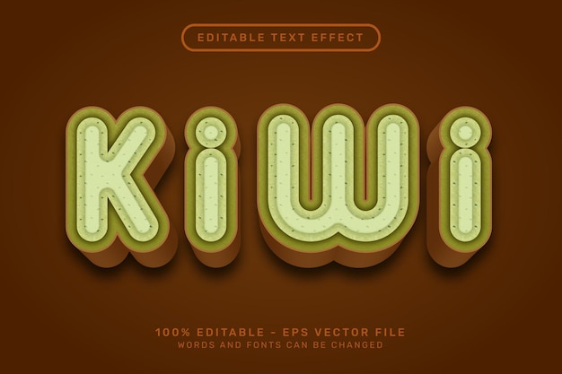 Kiwi effetto testo 3d ed effetto testo modificabile