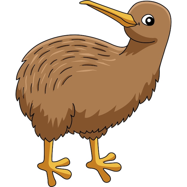 Kiwi animal cartoon colored clipart illustration