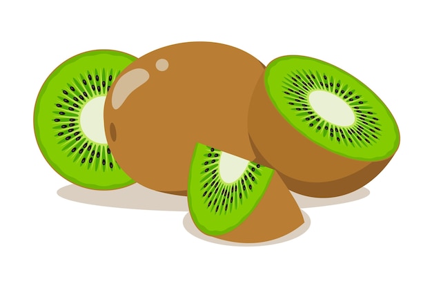 Kiwi bunch of fruit vector flat illustration