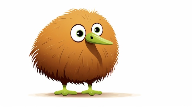 Vettore vettore di cartoni animati di kiwi su sfondo bianco