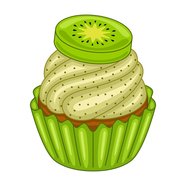 ベクトル ベクトル図のキウイ カップケーキ
