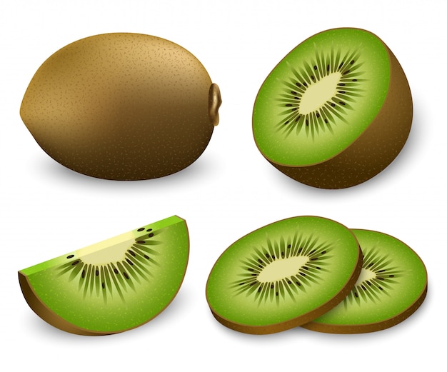 Kiwi fruit eten slice pictogrammen instellen