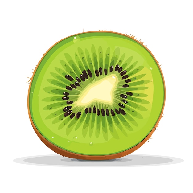 Kiwi fruit Image of fresh kiwi fruit Sliced kiwi in flat design Vector illustration