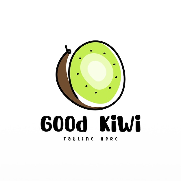 Modello di concetto di design del logo del kiwi design del logo della frutta fresca