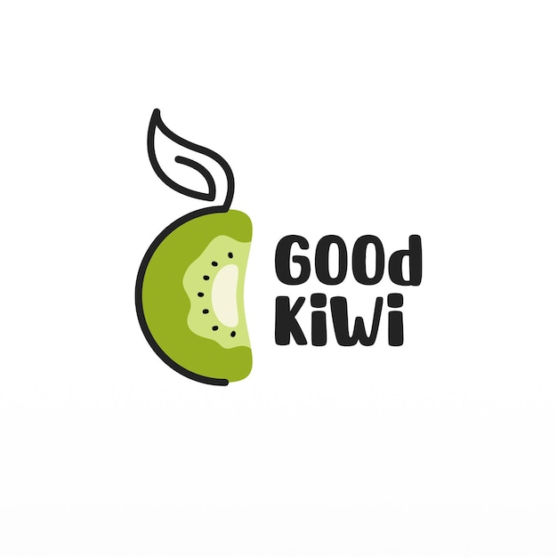 Kiwi fruit logo design concept template Fresh fruit logo design