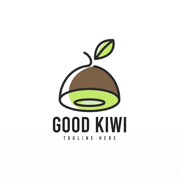 Kiwi fruit logo ontwerpsjabloon concept Vers fruit logo ontwerp