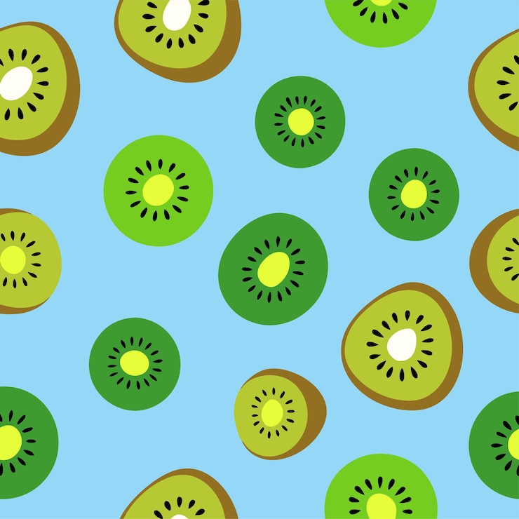 Vector kiwi fruit seamless pattern vector art and illustration