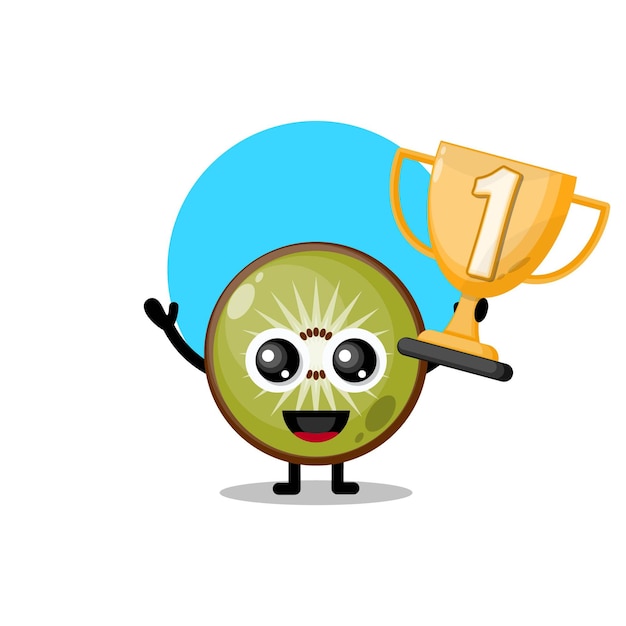 Trofeo di kiwi simpatico personaggio mascotte