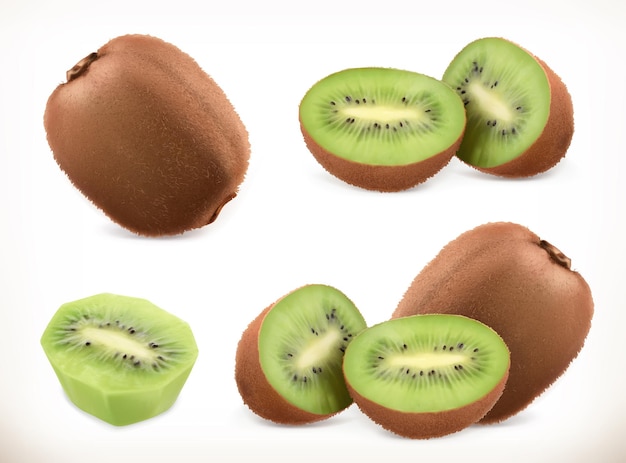 Kiwi fruit Whole and pieces.