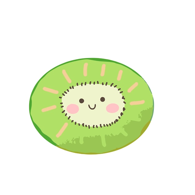 Vettore un kiwi con una faccina sorridente