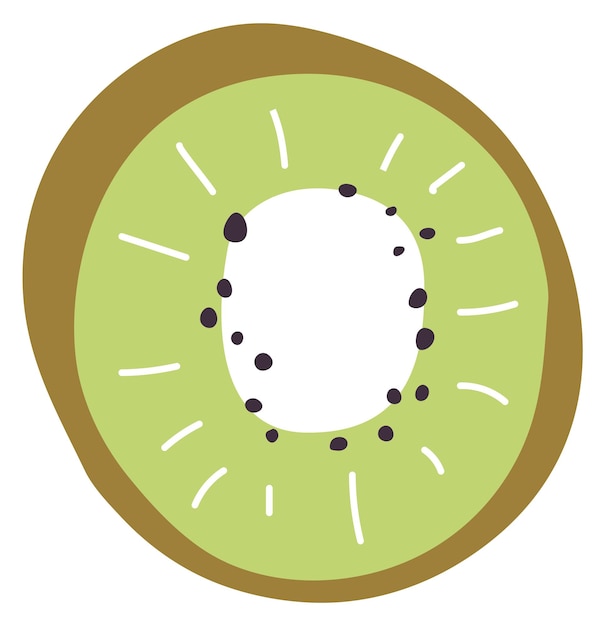 Kiwi gesneden pictogram Hand getrokken fruitplak