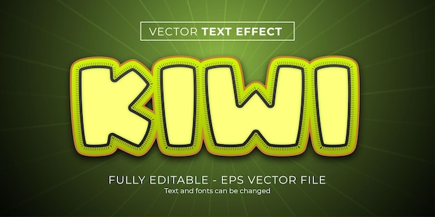 Kiwi green text effect editable fruit and natural text style