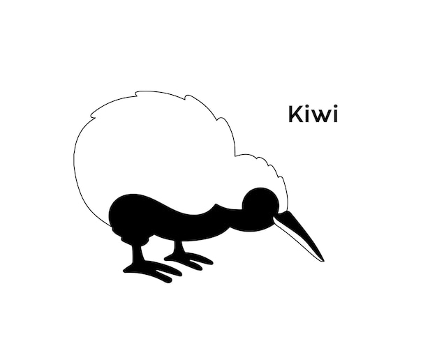 Kiwi isolated vector Silhouettes on white background