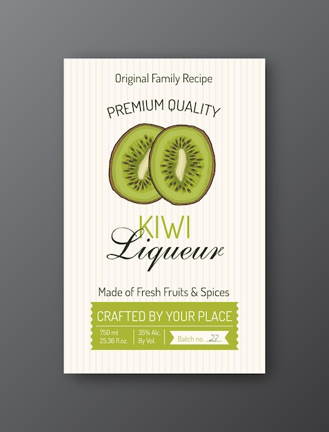 Kiwi Liqueur Packaging Template