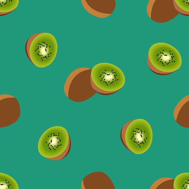 Vector kiwi repeat pattern fruit repeat pattern