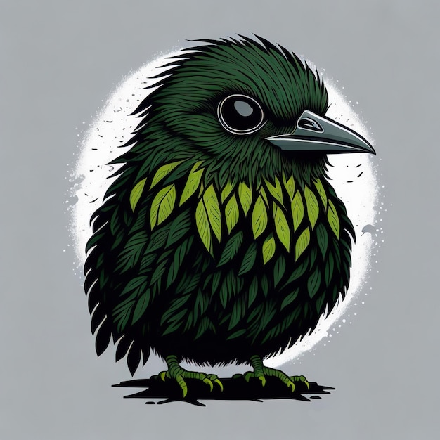 Kiwi Serenade Harmonische vogel illustratie voor merchandise