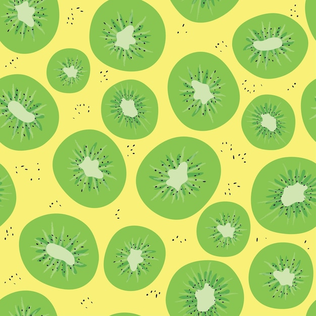 Premium Vector | Kiwi slices. seamless background.