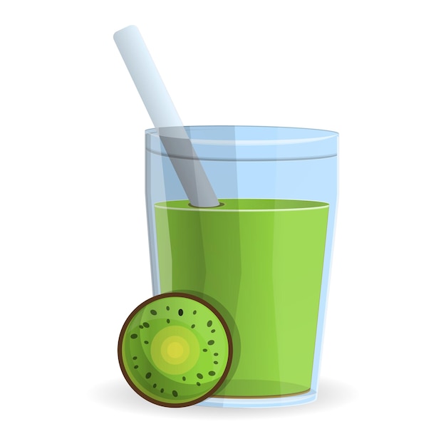 Kiwi smoothie glas pictogram Cartoon van kiwi smoothie glas vector pictogram voor webdesign geïsoleerd op een witte achtergrond