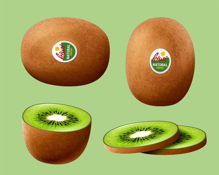Vector kiwifruits with sticker
