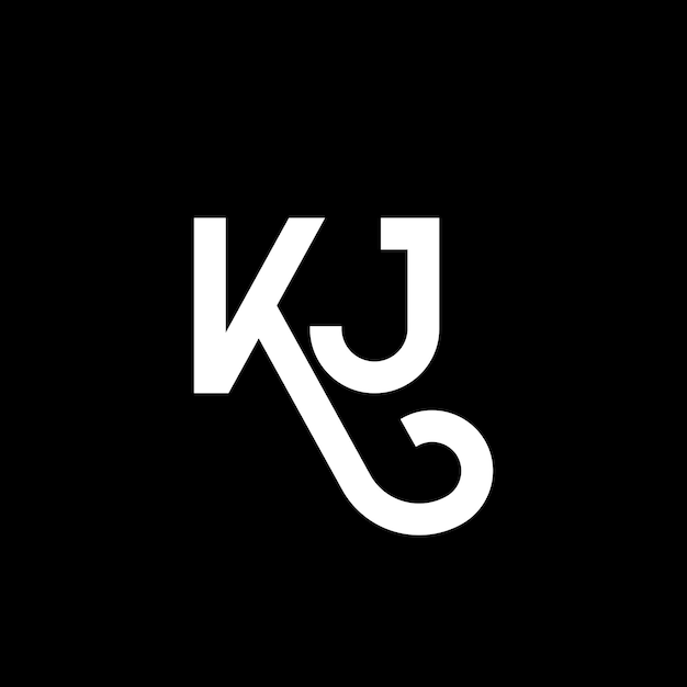 Vector kj letter logo design on black background kj creative initials letter logo concept kj letter design kj white letter design on black background k j k j logo